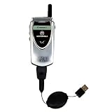 Retractable USB Cable for the Motorola V60 with Power Hot Sync and Charge capabilities - Gomadic Brand w/ TipExchange Technology