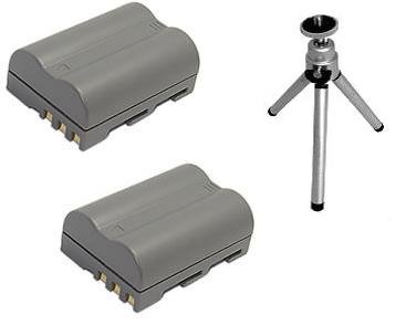 Multipack (2 count): Replacement Battery for Specific Digital Camera and Camcorder Models / Compatible with NIKON EN-EL3E, D100, D200, D50, D70, D700, D70s, D80 - Includes Mini Tripod with Expandable Legs