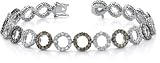 White and Chocolate Diamond Circle Bracelet