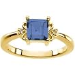 14K Yellow Gold Iolite and Diamond Ring