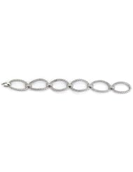 Sterling Silver & Cz Link Bracelet
