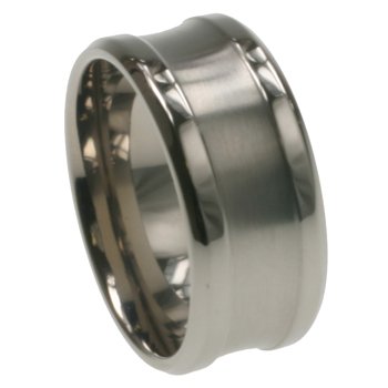 Titanium Ring with combination of matte and shiny polish. Width 10mm