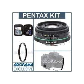 Pentax SMCP-DA 21mm f/3.2 AL Auto Focus Limited Edition Lens Kit, Black with Tiffen 49mm UV Filter, Lens Cap Leash, Professional Lens Cleaning Kit
