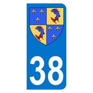 spécification Autocollant 38 avec blason Dauphiné plaque immatriculation Auto (9,8 x 4,5 cm)