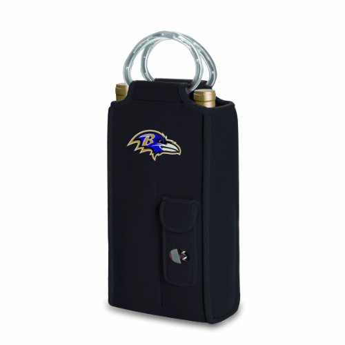 NFL Baltimore Ravens Metro Brunello Insulated Neoprene Two-Bottle Wine Tote with Corkscrew
