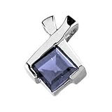 14K White Gold Iolite Pendant