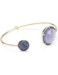 Jemma Wynne "Prive" Blue Chalcedony and Pave Dome Bangle Bracelet