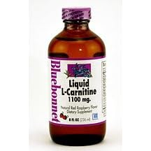 Bluebonnet Nutrition Liquid L-Carnitine 1100 mg Natural Red Raspberry 8 Oz