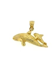 Dazzlers Solid 14 karats gold Double Whale Charm Pendant Available in three colors from jewelsberry (weights: 2.5 grams only)