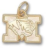 Missouri Tigers Solid 10K Gold ''M'' Tiger Head 3/8'' Pendant