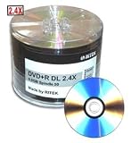 50 Ritek Ridata Double Layer 8.5GB 2.4X DVD+R DL Shiny Silver