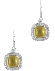 9.70 ct. t.w. Genuine Lemon Quartz and White Topaz Sterling Silver Earrings