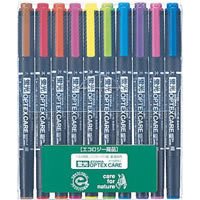 ゼブラ 蛍光ペン 蛍光オプテックス・ケア 10本シース WKCR1-10C