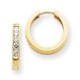 14k Diamond hinged hoop Earrings