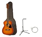 Oscar Schmidt by Washburn OG1 3/4 Size Acoustic Guitar Combo with AB Gig Bag, Stand, and Strings - Flame Yellow Sunburst
