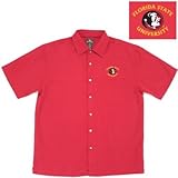 NCAA FSU Florida State Seminoles Collegiate Prevail Cabernet Men's Button Down Polo Shirt