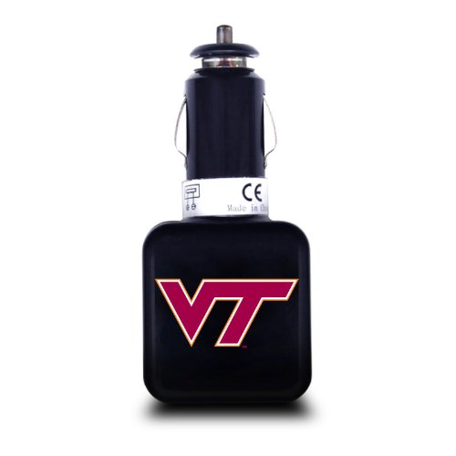 NCAA Virginia Tech HoKies Dual USB Car Charger with USB Charge/Sync Cable for Apple iPhone, iPod, and iPad