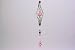 27 in. Silver-Colored Metal Garden Art Spinner w/Pink Glass Bead