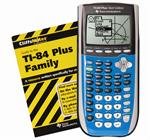 Texas Instruments TI 84 Plus Silver graphing calculator with CliffsNotes- Bright Blue