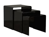 3pcs Occasional Nesting Coffee Table - Black Finish