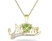 Peridot and Diamond MOM Pendant in Yellow Gold