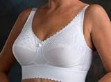 Lace Wide Band Mastectomy Bra, Model 610, White, Size 36DD