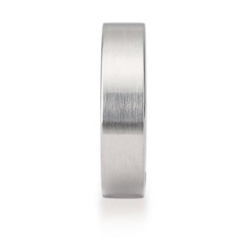 14k White Gold 6mm Comfort Fit Men's Wedding Band w/ Brushed Finish