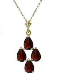 14k Solid Gold 18" Necklace with Garnets