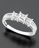 14k White Gold Three-Stone Diamond Ring (1/4 ct. t.w.)