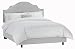 Skyline Furniture Velvet King Nail Button Notched Bed, Light Gray