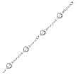 14K White Gold Puffed Heart Bracelet - 7 inches