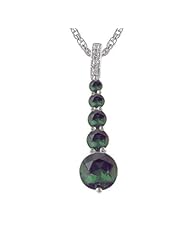 0.02 Cts Diamond & 1.90 Cts Chrome Di-Opside Journey Pendant in 14K White Gold