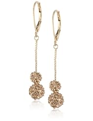Anne Klein "All that Glitters" Gold-Tone and Topaz Floating Fireball Leverback Drop Earrings