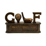New Bronze-Tone Golf Box Features A Golf Ball And Club As The O And L In The Word Golf