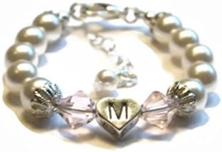 Baby Bracelet, Baby Jewelry, Baby Birthstone Bracelet, Pearl Bracelet, Initial Bracelet, Baby Girl Jewelry, Baby Shower Gift