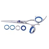 Shark Fin Hair Shears Professional Line Stainless Right Handed Swivel Shear 6.25 Inches + Bella Via Hair Glitz Shimmering Hair Tinsel the Hottest Trend in Hair Accessories