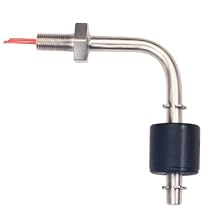 Gems Sensors 118125 Buna N Float Single Point Bent Stem Level Switch, 1" Diameter, 1/8" NPT Male, 2-3/8" Actuation Level, SPST/Normally Open