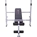 Home Gym Strength Mid-width Weight Exercise Barbell Bench | Fitness Equipment Includes a Leg Extension, Adjustable Uprights and a 2 Position Back Pad