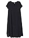Jollychic Women's O Neck Short Sleeve Solid Color Cocktail Asymmetric Long Dress
