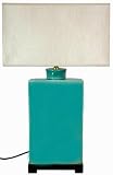 Big Discount Price Cut Sale Bargain Best Quality - 28" Turquoise Flask Rectangular Table Lamp