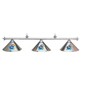 Kansas Jayhawks 3pc CHROME POOL TABLE LIGHT LAMP W  SHADES