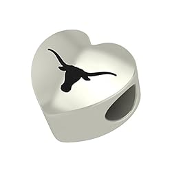 Texas Longhorns Heart Bead Fits Pandora Style Bracelets