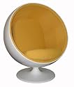 Eero Aarnio Style Ball Chair Yellow Fabric