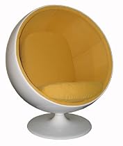 Eero Aarnio Style Ball Chair Yellow Fabric