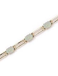 14K Yellow Gold Oval Opal Bracelet