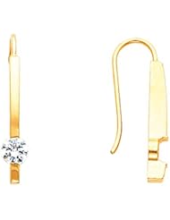 14K Yellow Gold Diamond Earrings - 0.50 Ct. -- LIFETIME WARRANTY
