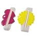 Amico Bathroom Fuchsia Double Heart Yellow Flower Shape Toothpaste Squeezer 2 Pcs