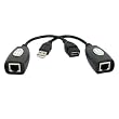 HDE USB over Cat5/5e/6 Extension Cable RJ45 Adapter Set
