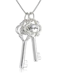 Sterling Silver "Mother Daughter" Two Key Pendant Necklace s, 18"