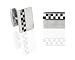 Onyx and Mop Checks Stainless Steel Cuff Links